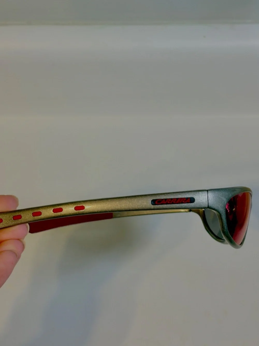 Vintage Carrera Arrow Y2K Silver Sport Wrap Around Sunglasses Retro Streetwear